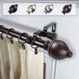 Anthea 1" Double Curtain Rod, Mahogany, 48-84"