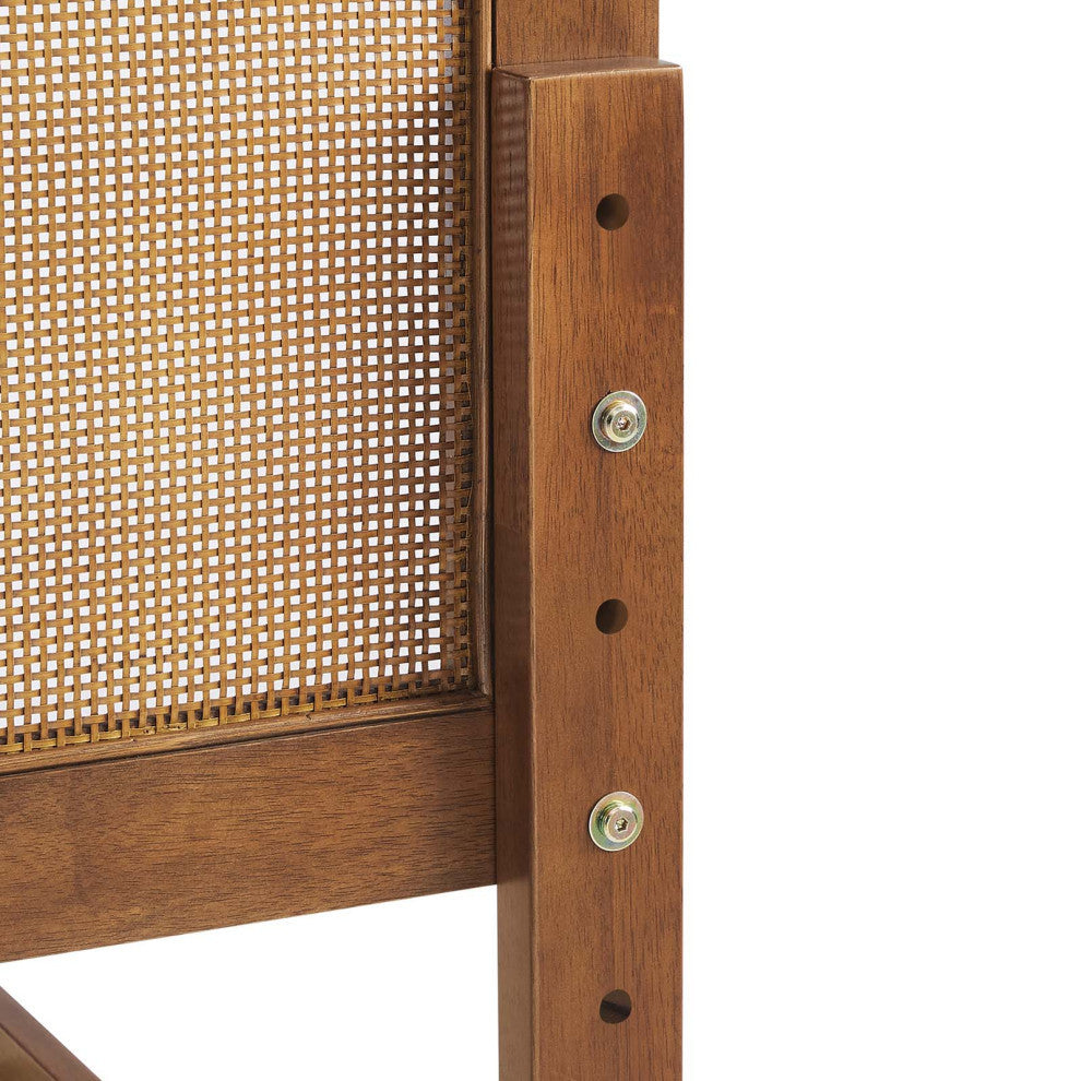 Sirocco Rattan and Wood Full Platform Bed, Walnut