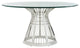 Riviera Stainless Dining Table With 60" Glass Top