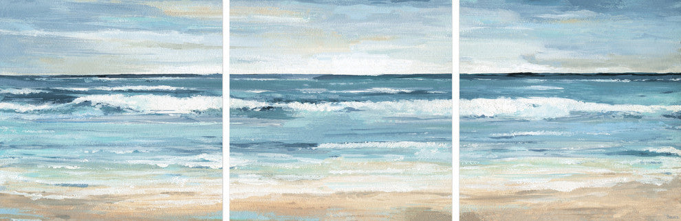 Blue Waves Triptych, 54"x18"