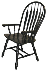 Black Cherry Selections Comfort Back Windsor Dining Chair with Arms
