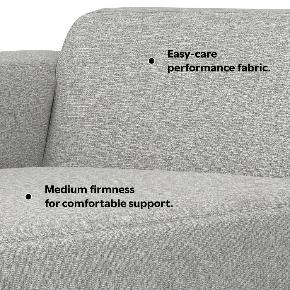 Rex Left Chaise Sofa Module in Tightly Woven Performance Fabric