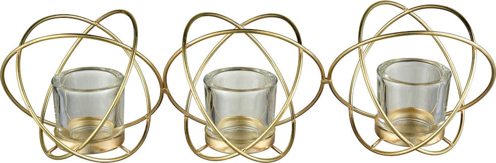 Pomeroy Triple World Votives Open Stock, Gold