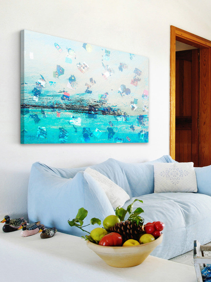"Sunbathers" Painting Print on Wrapped Canvas, 18"x12"