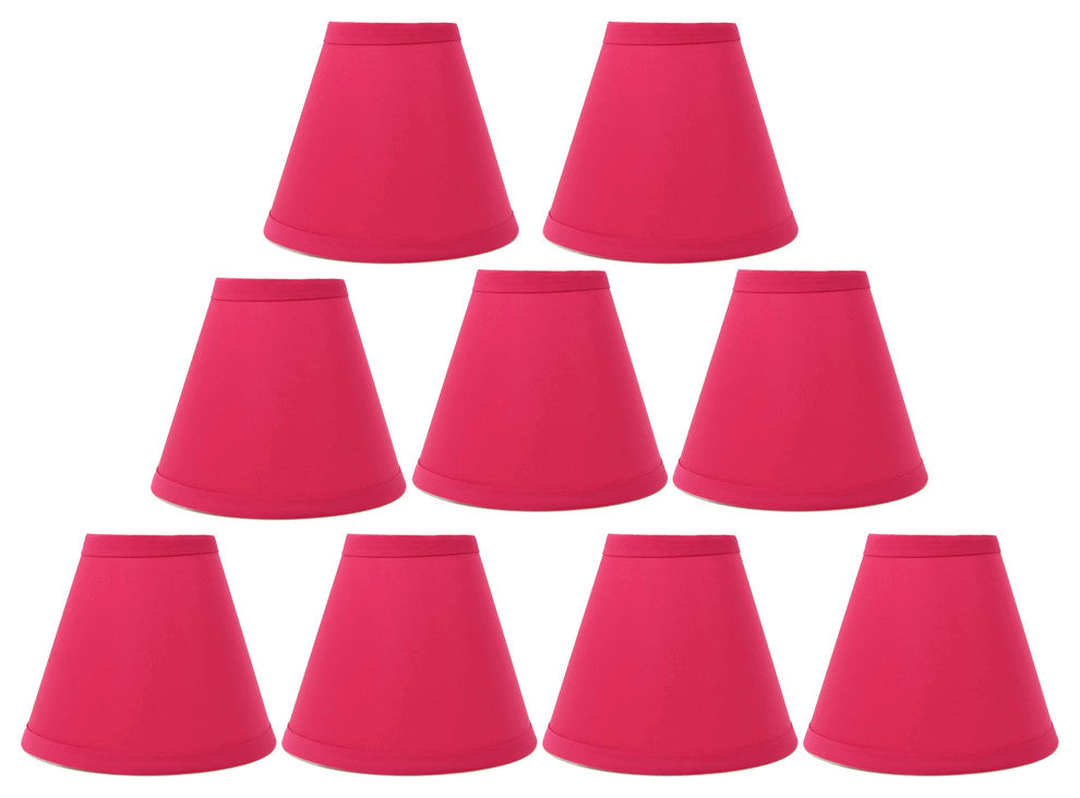 Cotton Mini Chandelier Lamp Shade, 5", Fuchsia, Set of 9