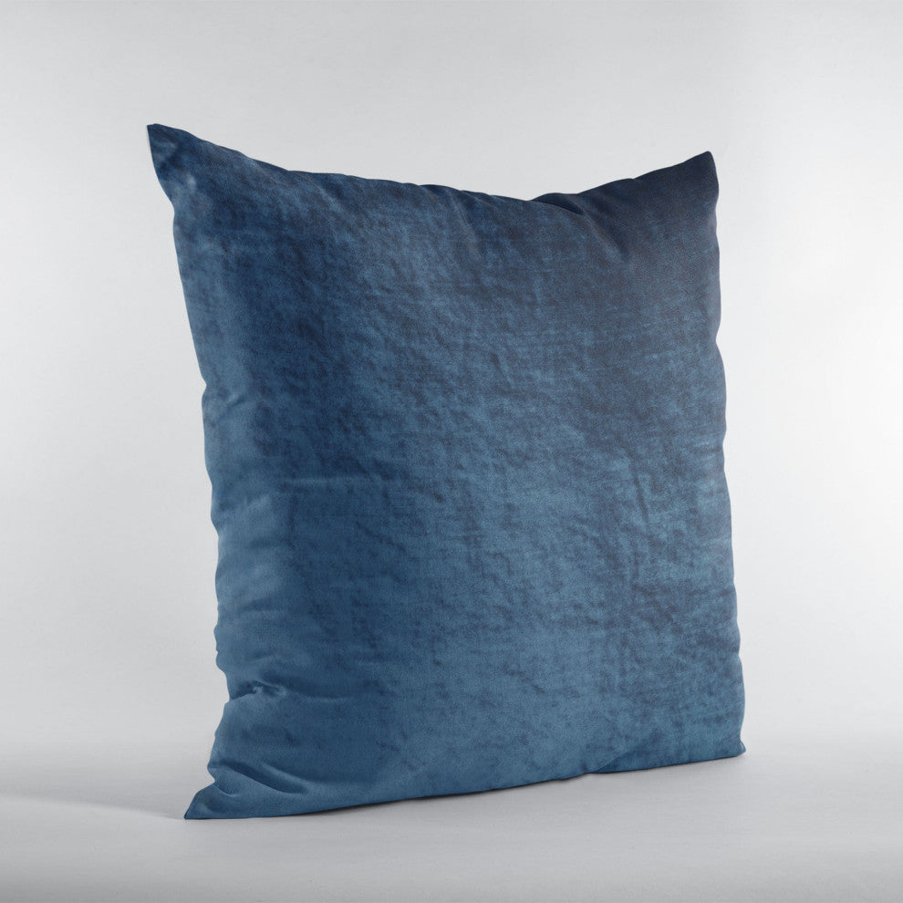 Navy Lux Velvet Shiny Velvet Luxury Throw Pillow, Double sided 22"x22"