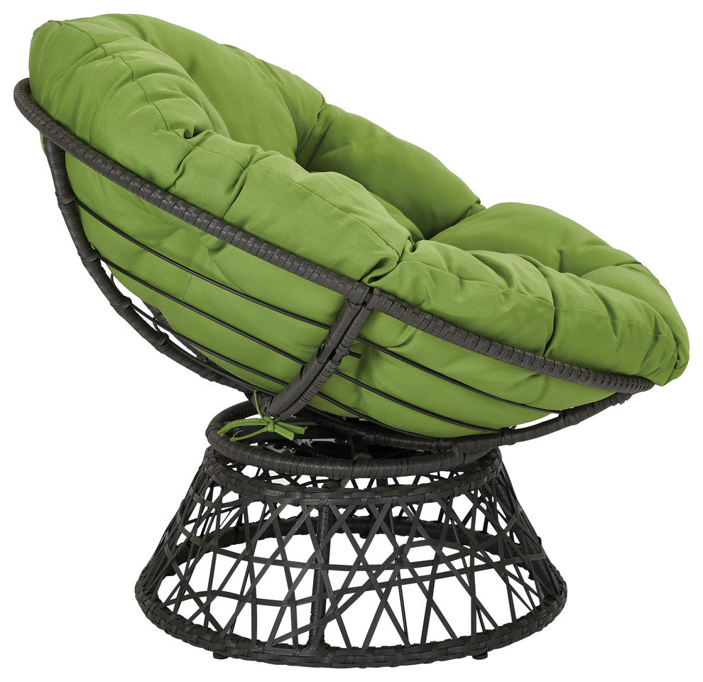 Papasan Chair, Green/Black