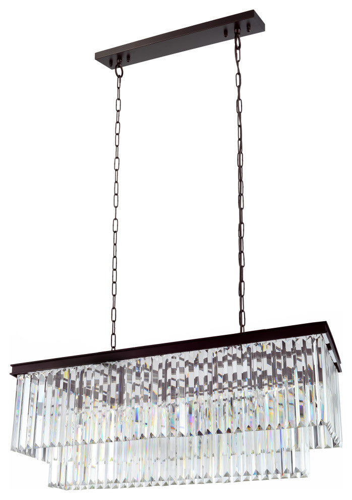 Artistry Lighting Reston Rectangular Chandelier 48x16x18, Brown