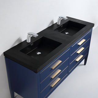Dowell 22" FTB Resin Bathroom Vanity Basin, Black, 61wx22dx6h