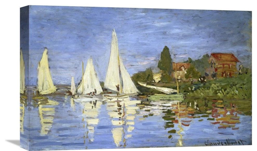 "Regatta at Argenteuil" Stretched Canvas Giclee by Claude Monet, 22"x14"