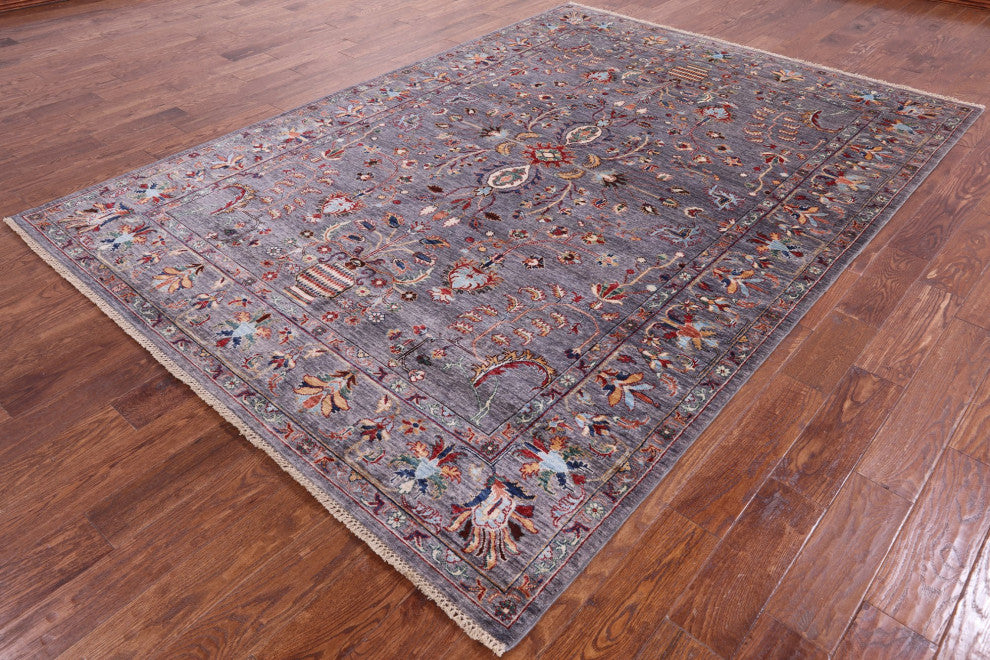 7' 0" X 9' 9" Handmade Persian Tabriz Wool Rug Q7651