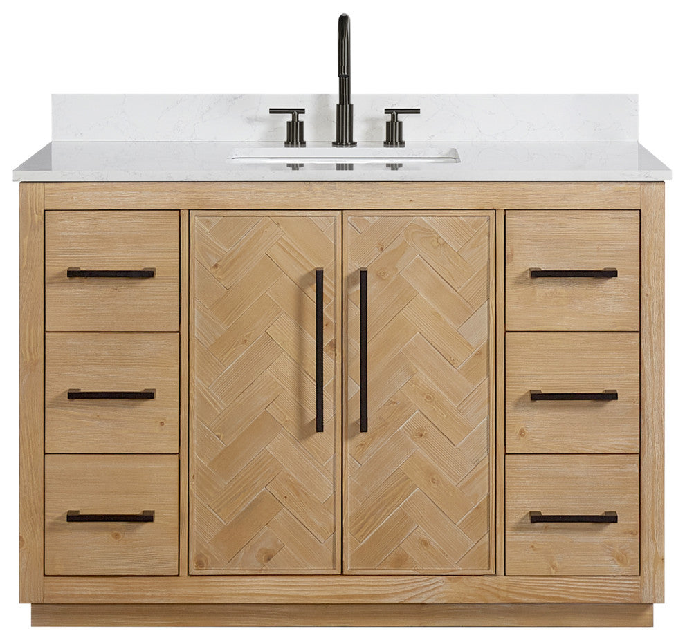 Bellavia Bath Vanity, Weathered Fir, 48", No Mirror