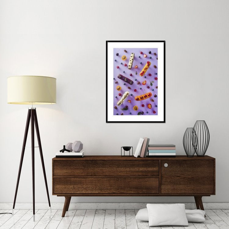"Sweet Pattern: Eclair" Framed Digital Print by Dina Belenko, 32x44"