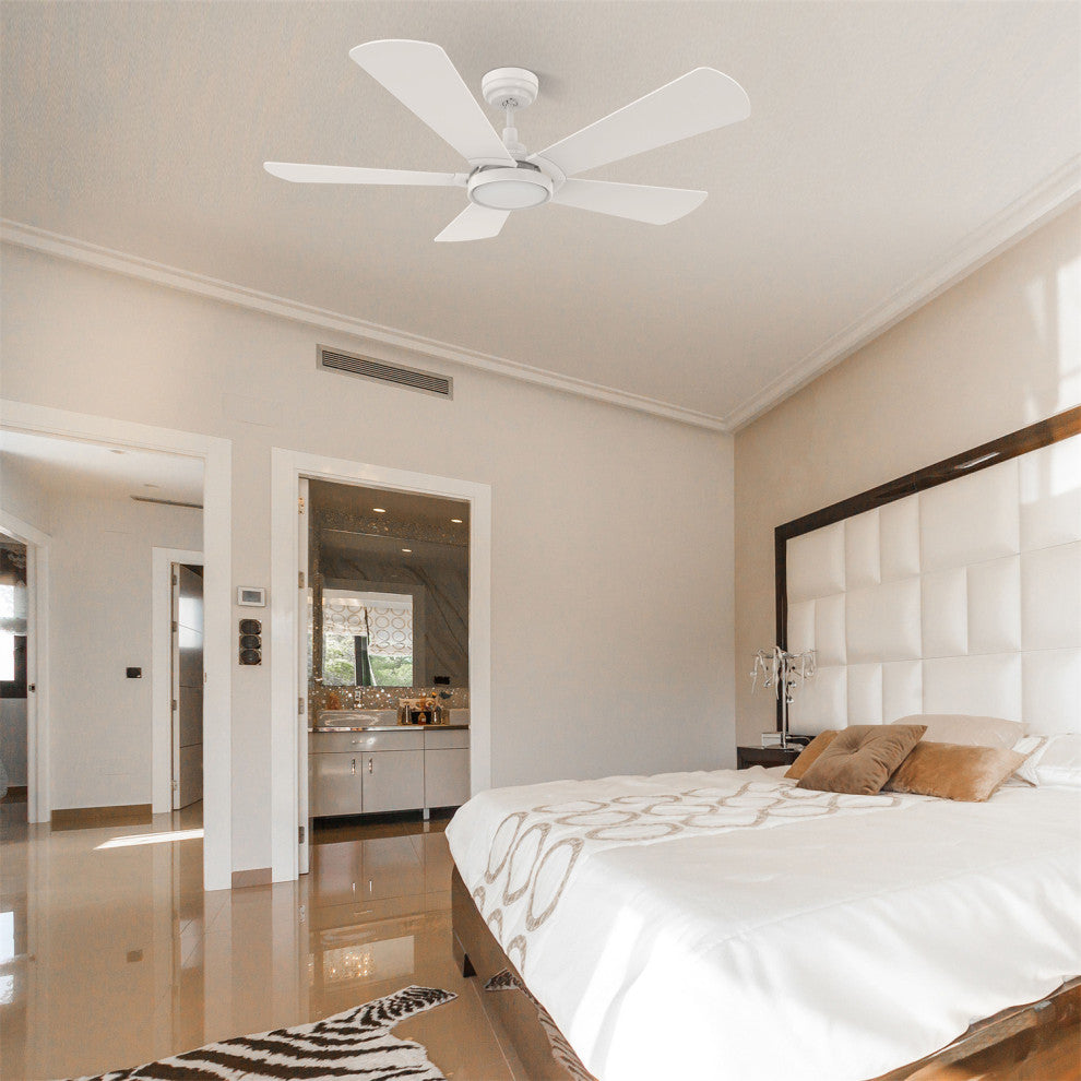 CARRO 52'' Smart Voice Control Ceiling Fan With Remote and Dim LED Lights, White