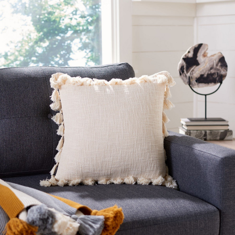 Safavieh Skyla Pillow Beige 18" X 18"