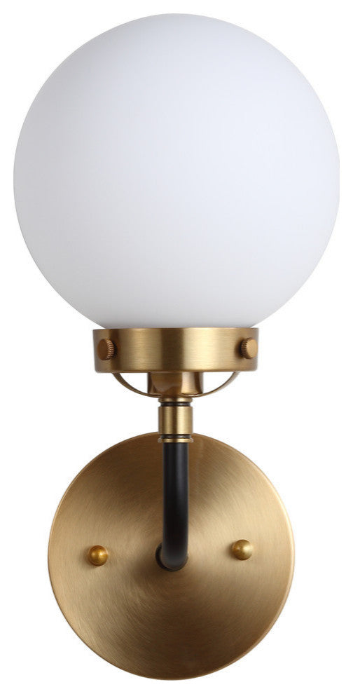 Caleb 1-Light Brass Wall Sconce, Brass Gold/Black, 1 - Light(s)
