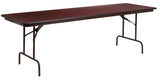 30x96 Mahogany Wood Fold Table