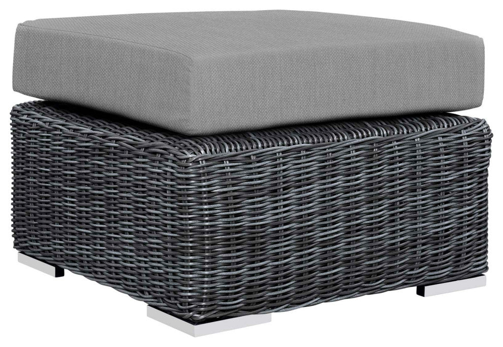 Canvas Gray Summon Outdoor Patio Sunbrella Ottoman