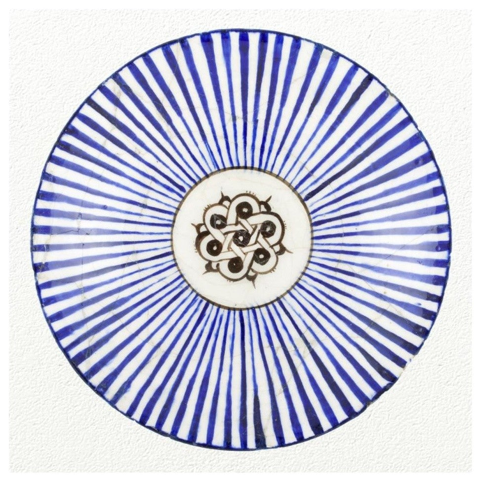 "Blue Striped Bowl" Paper Print 13th Century Persian Artisan, 32"x32"