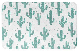 Teal Cactus 34x21 Bath Mat
