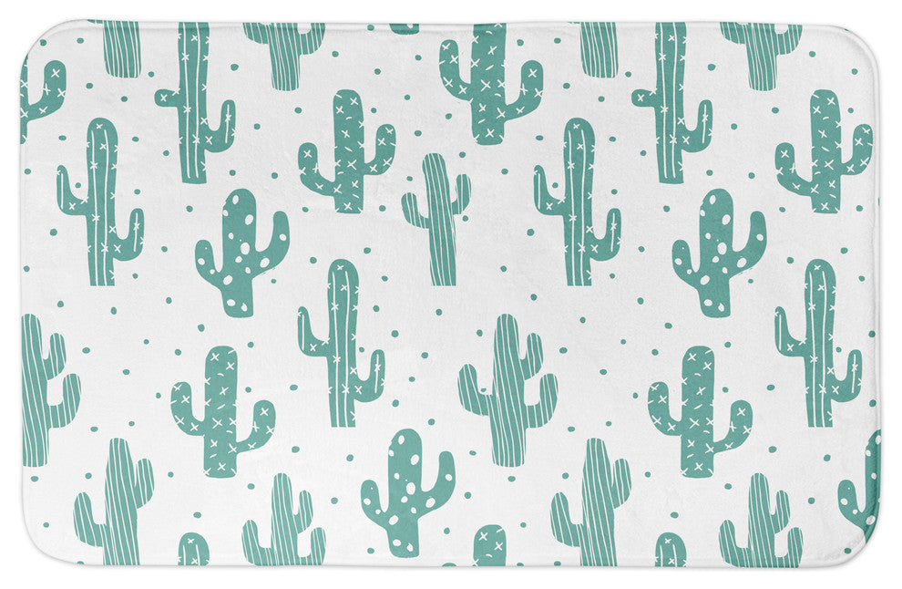 Teal Cactus 34x21 Bath Mat