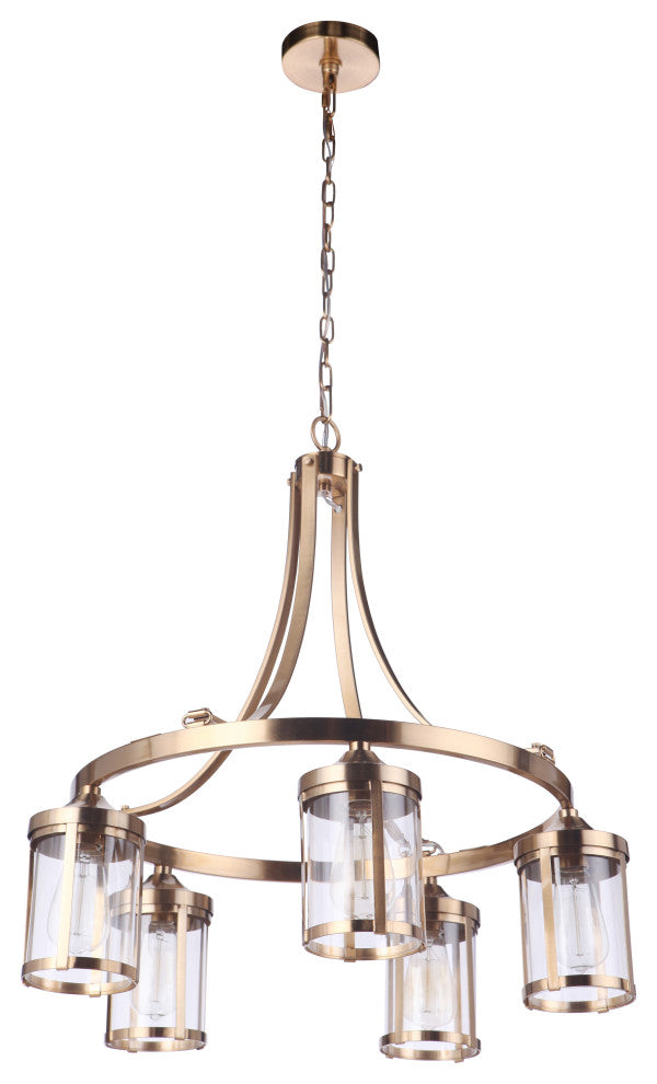 Elliot Chandelier 5  Light  Satin Brass