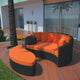 Modern Contemporary Outdoor Patio Rattan and Wicker Sofa Orange