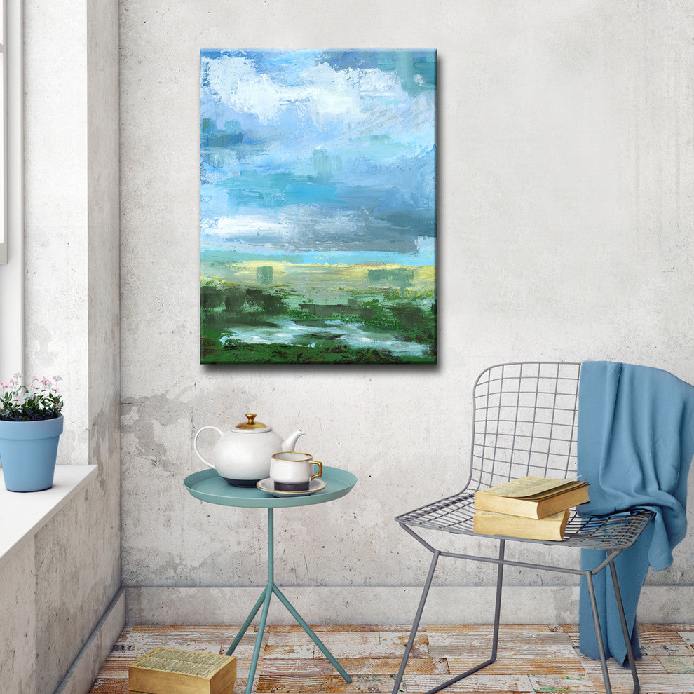 Gray Blue Sky II' Ready2HangArt Canvas by Leslie Owens, 12"x16"
