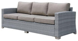 Afuera Living Contemporary Rattan Wicker Patio Sofa in Gray