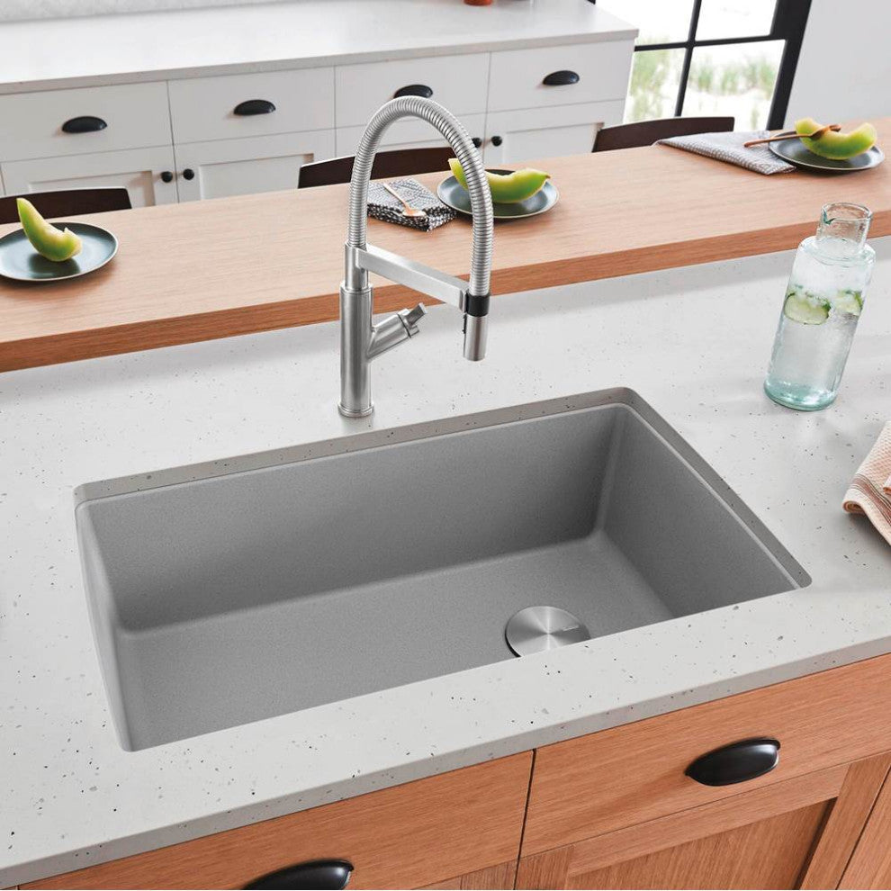Blanco Diamond 33.5" Super Single Bowl Undermount, Concrete Gray, Traditional