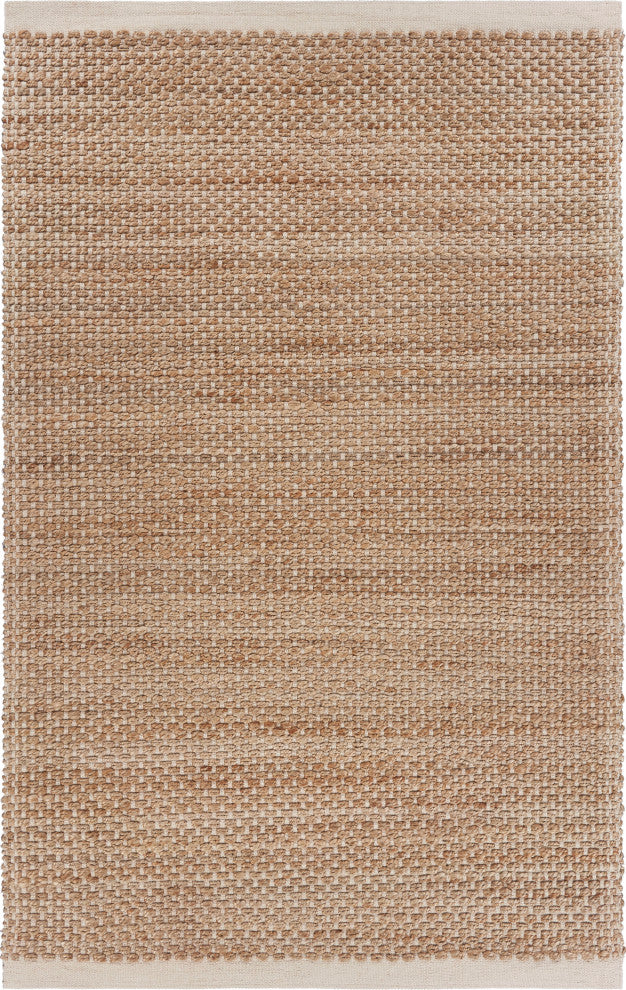 Organic Jute Rug With Off-White Bordering, 7'9"x9'9"