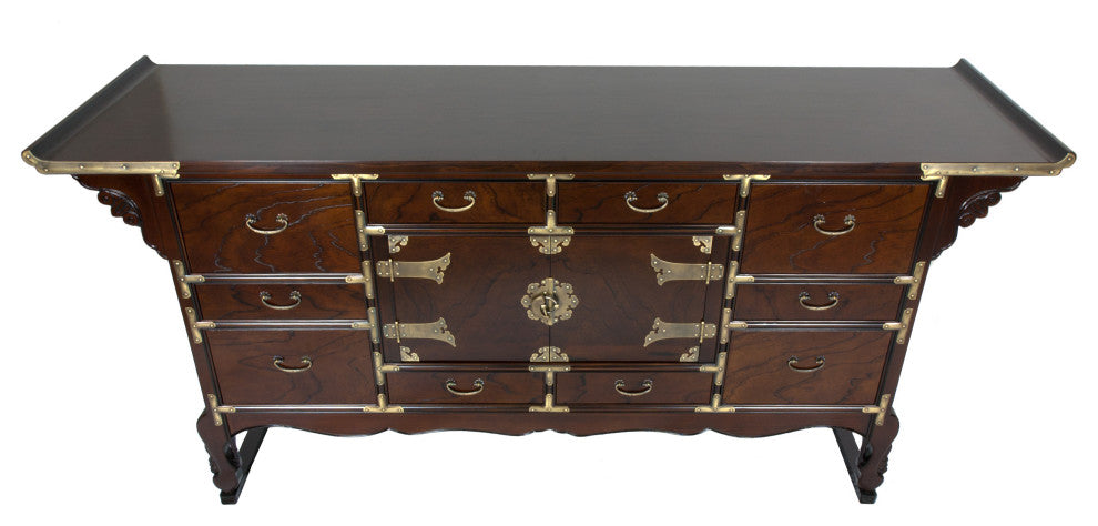 Korean Tansu Style 13 Drawer Buffet Server