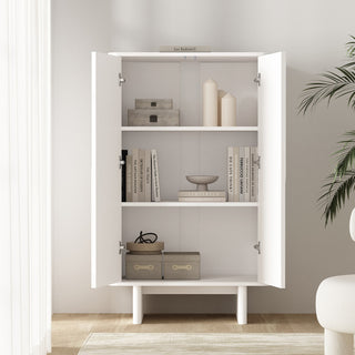 Lifestyle shot featuring the cabinet in an interior setting with items inside.