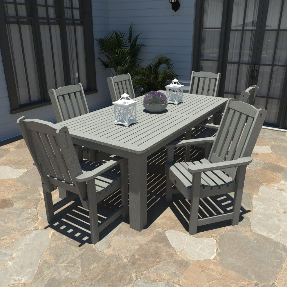 Springville 7-Piece 42x84 Dining Set, Weathered Acorn, Coastal Teak
