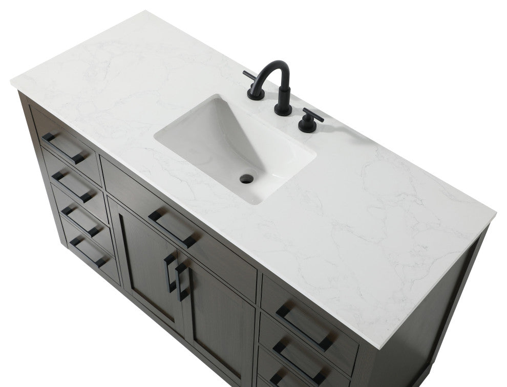 Home Living 54" Single Bathroom Vanity, Mocha Brown