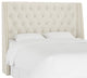 Williams Twin Nail Button Wingback Headboard, Linen Talc