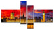 House of Parliament at River Thames, Cityscape Canvas Print, 60"x32", 4 panels