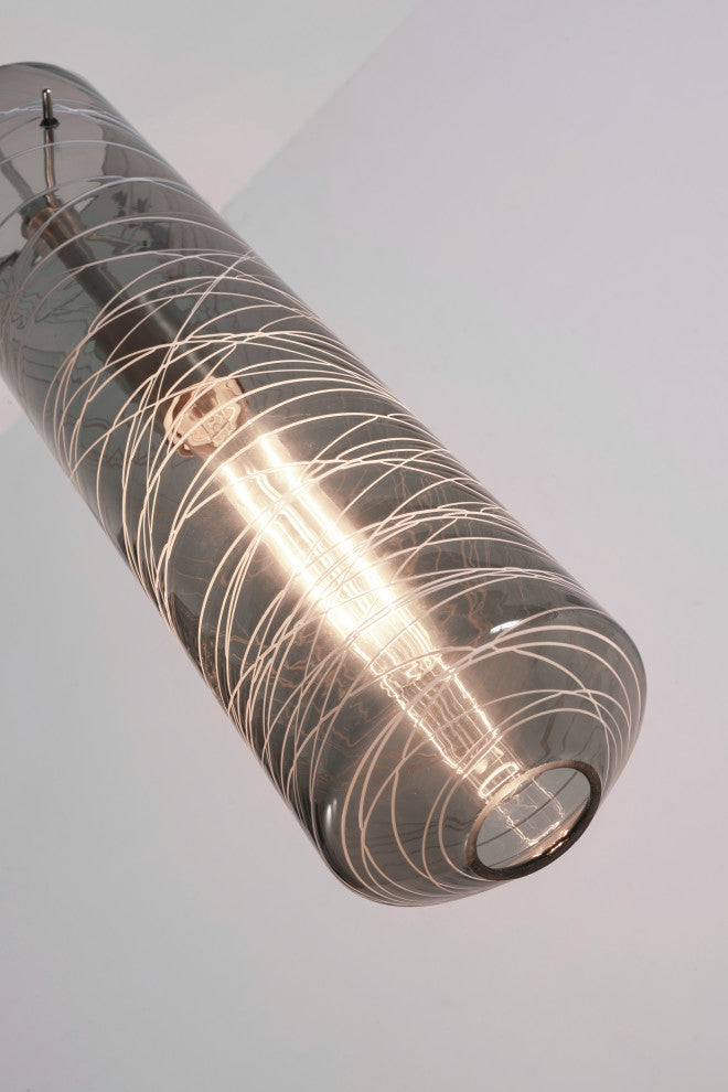 Spun 3 Light Round Pendant, Smoke Shades