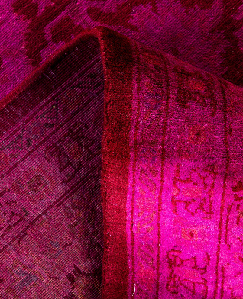 Overdyed One-of-a-Kind Hand-Knotted Area Rug Purple, 6' 1" x 14' 1"
