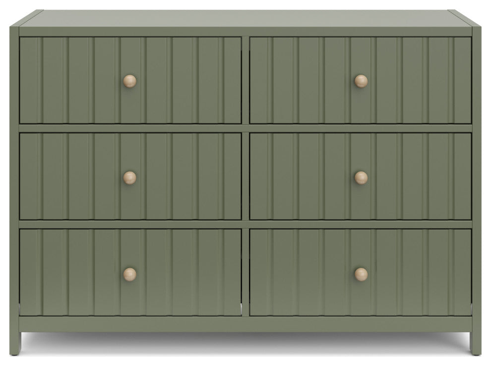 Graco Teddi 6 Drawer Double Dresser, Olive
