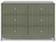Graco Teddi 6 Drawer Double Dresser, Olive