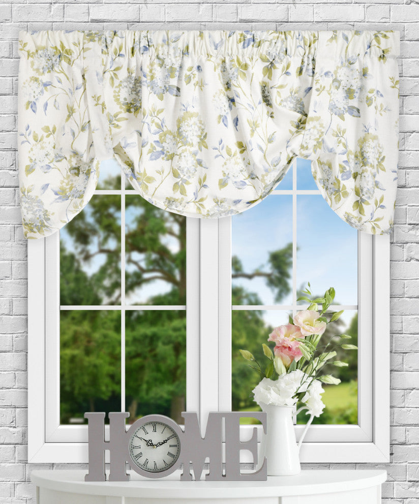 Abigail 60" x 22" Tie-up Valance, Porcelain