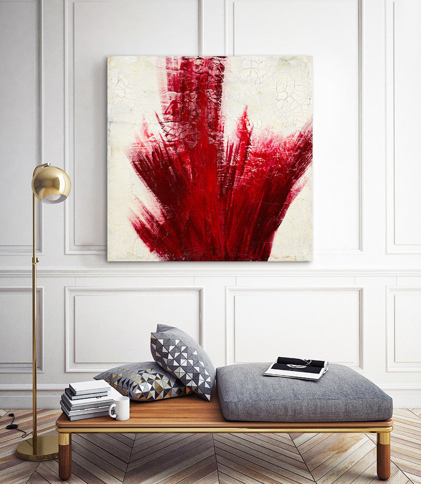 "Red Splash" Museum Mounted Canvas Print, 30"x30"