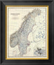 "Sweden, Norway, 1861" Framed Canvas Giclee by Alexander Keith Johnston, 17x20"