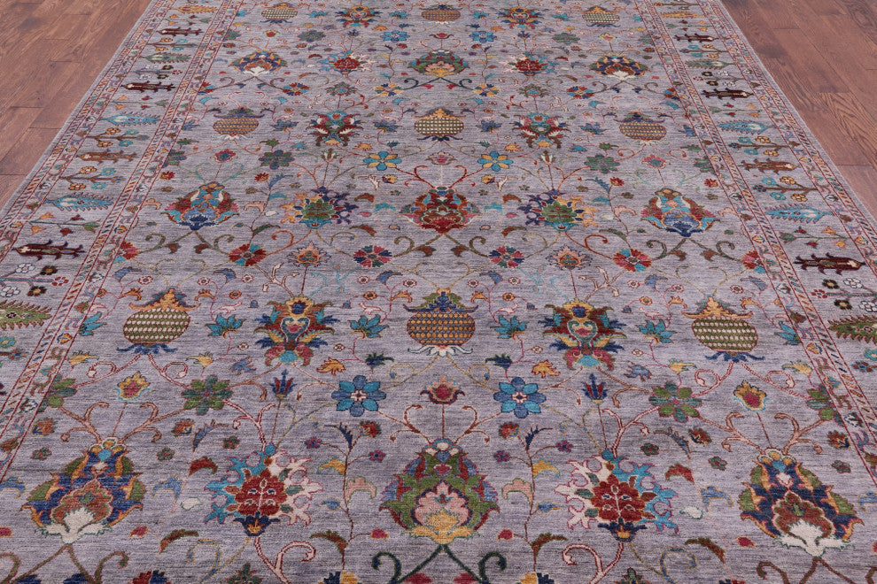 8' 9" X 12' 1" Persian Tabriz Hand Knotted Wool Rug Q9655