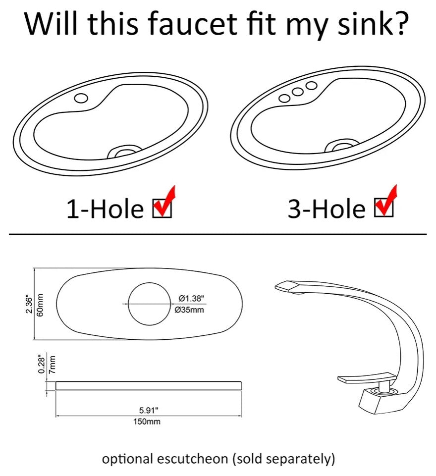 Single Hole 1-Handle Bathroom Sink Faucet Curved Spout with Pop Up Drain, Brushed Gold