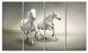Fast Moving White Horses, Animal Canvas Art Print, 48"x28", 4 Panels