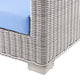 Lounge Sectional Sofa Chair Set, Rattan, Wicker, Gray Blue, Modern, Outdoor