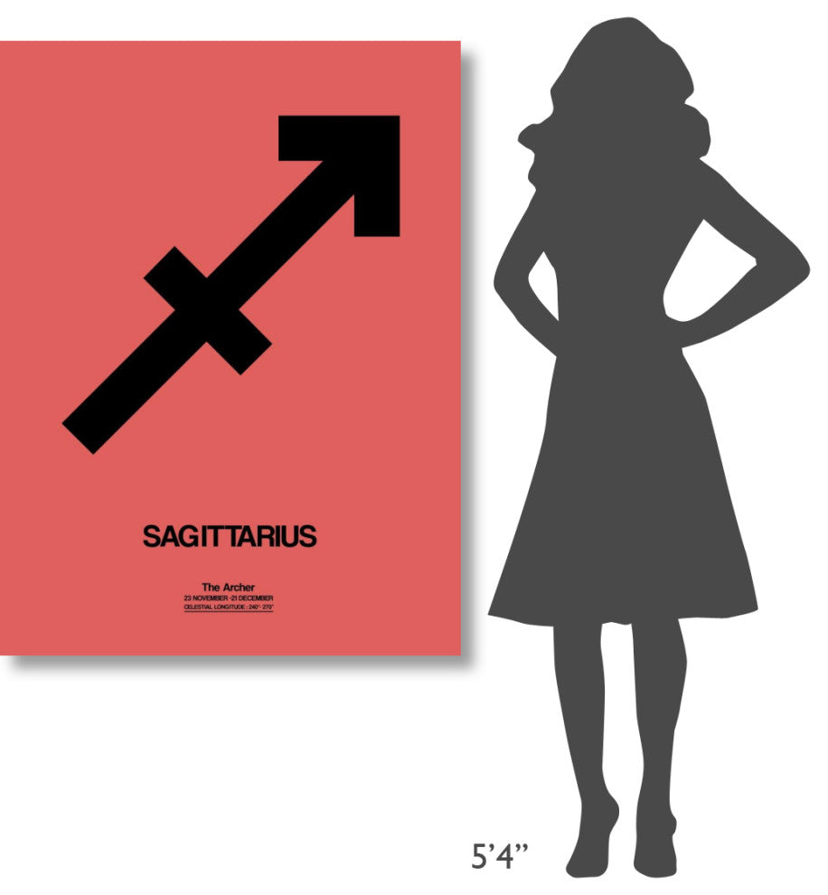 "Sagittarius Zodiac Sign Black" Fine Art Print