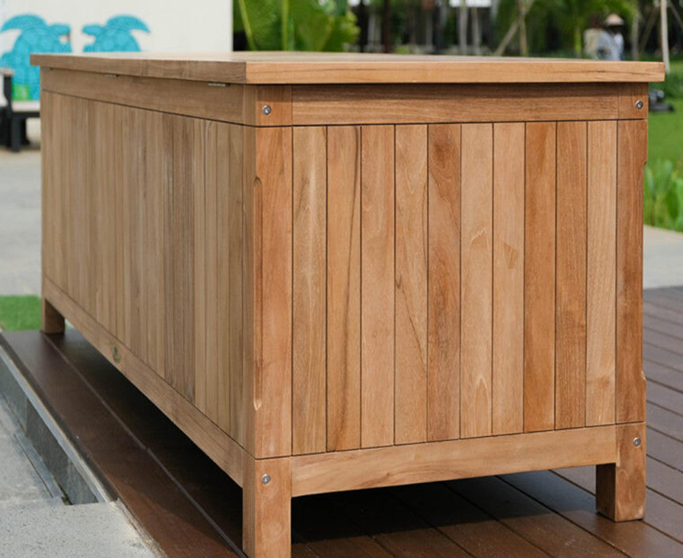 Pavilion Teak Outdoor Storage Bench